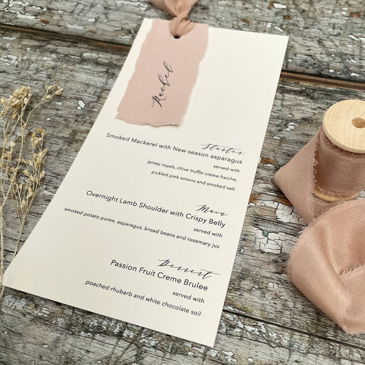 Easy To Make Personalised Menu's