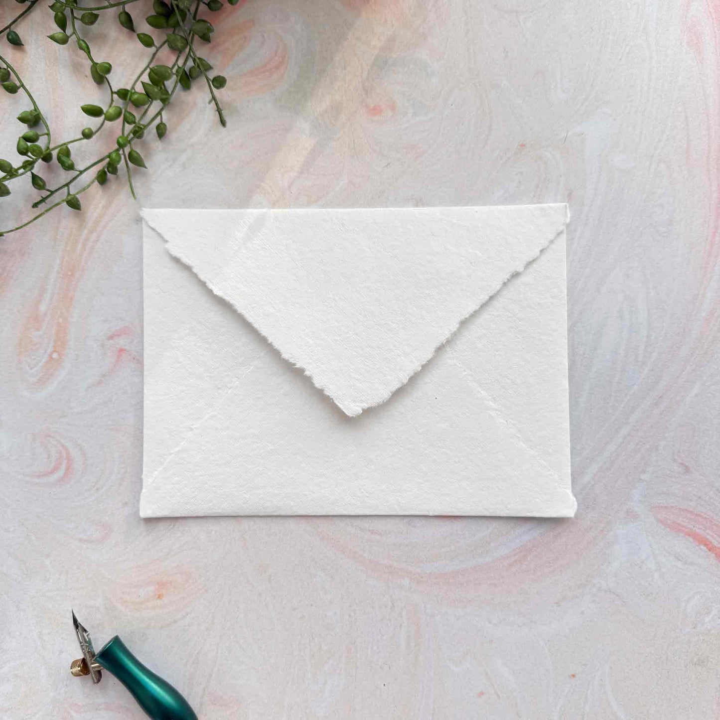 5" x 7" invitation envelope in handade cotton paper
