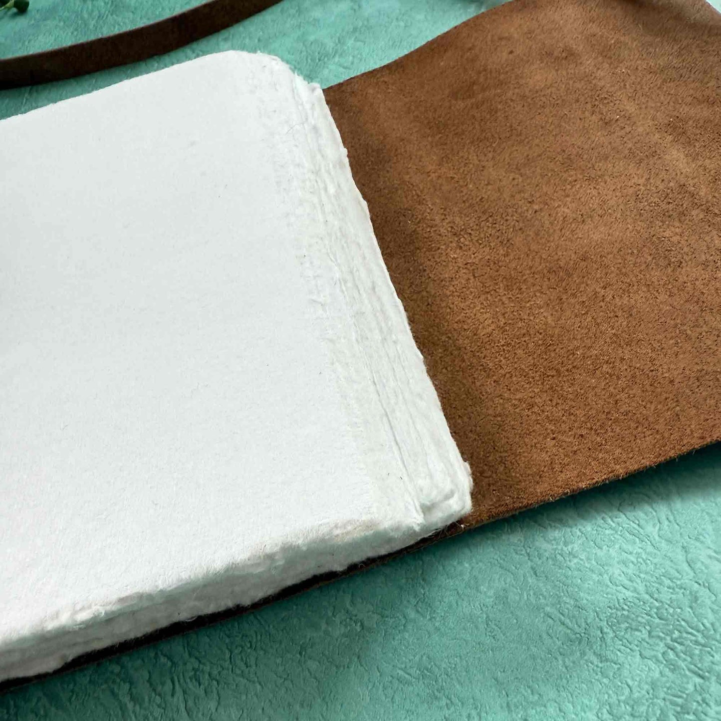 A5 landscape journal with brown leather cover