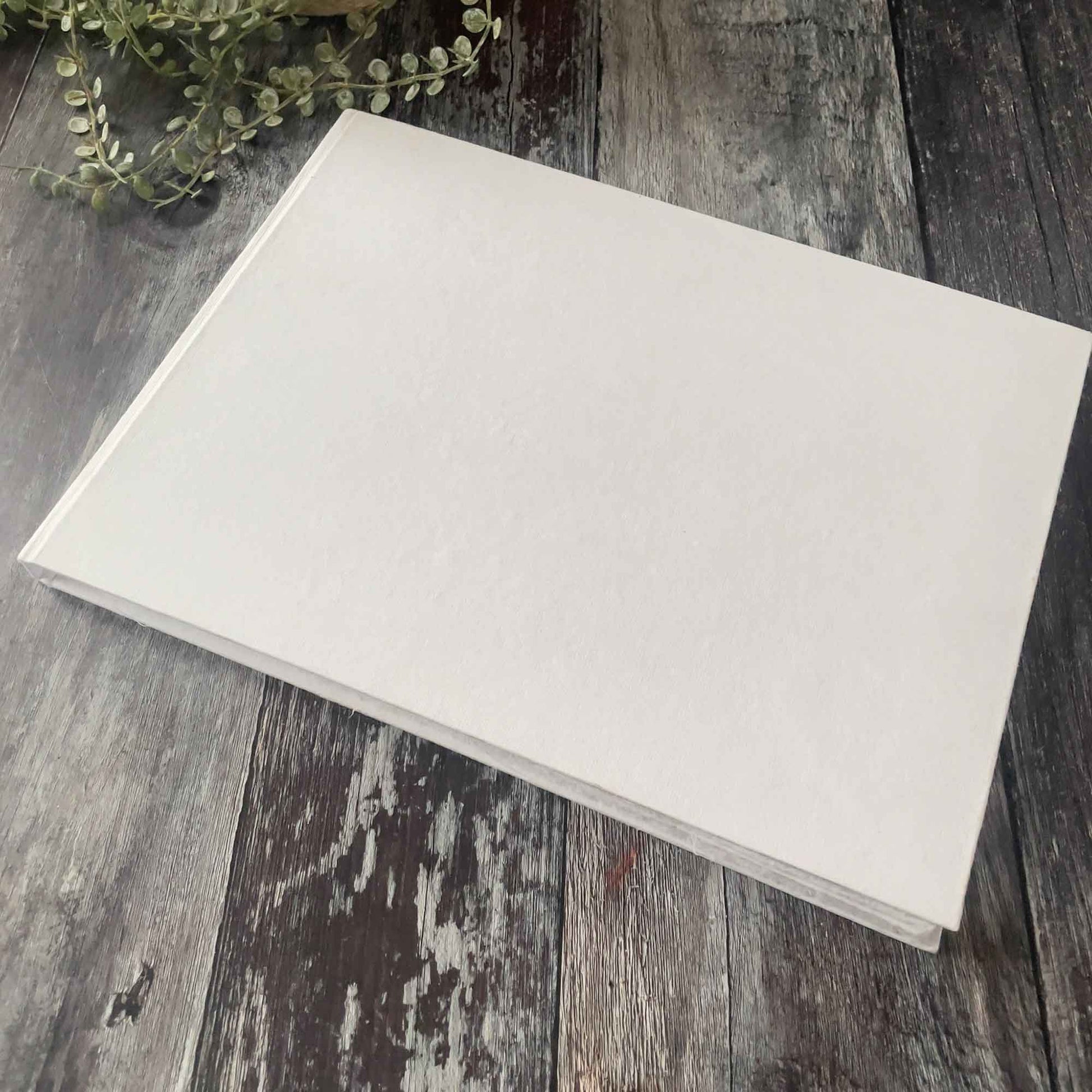 Blank A4 journal made from white recycled cotton rag paper