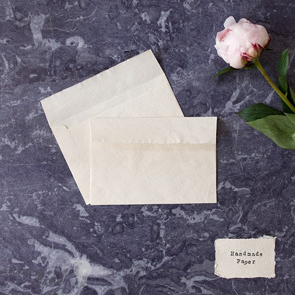 Handmade Paper Envelopes in Natural White C6 Envelopes thenaturalpapercompany.com  