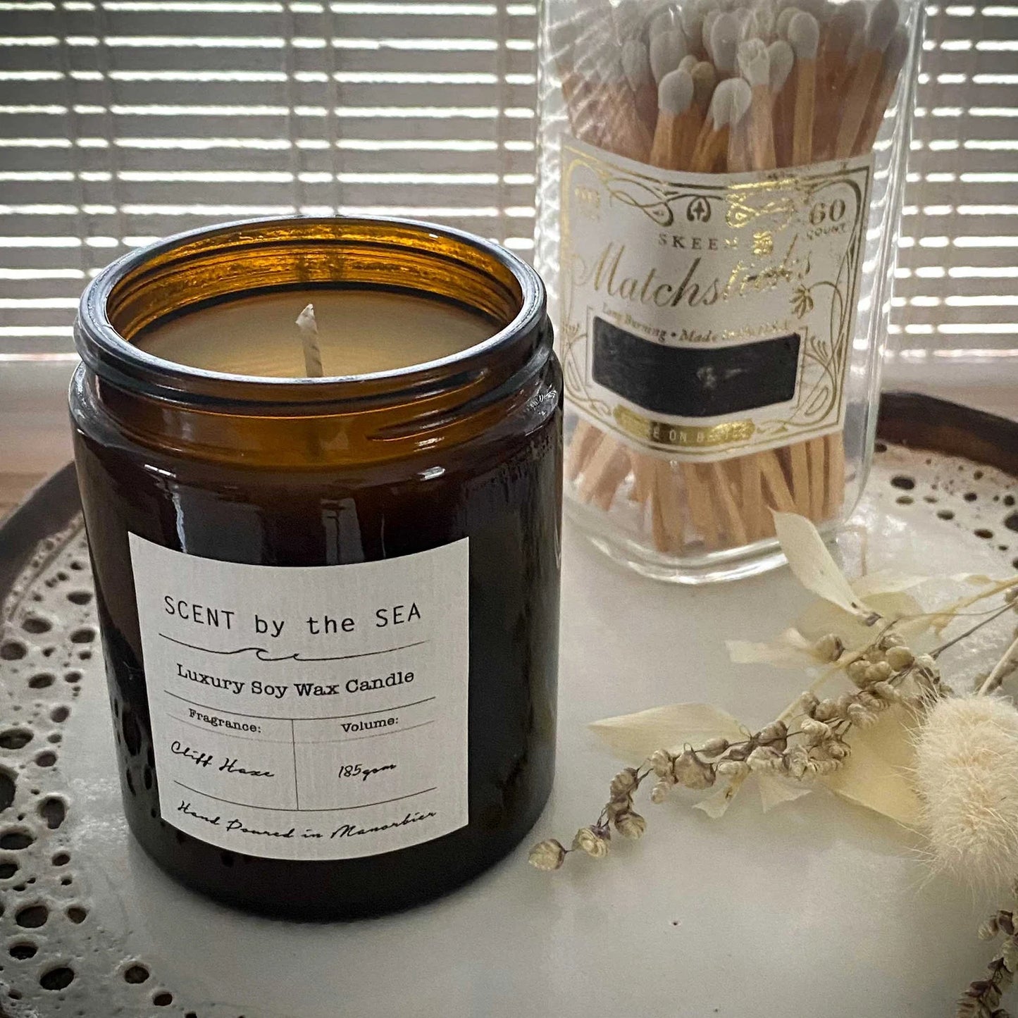 Cliff Haze | Luxury Soy Wax Scented Candle in Apothecary Jar with Lid | Gift Boxed | Coastal Candle | Pembrokeshire Coast Smell