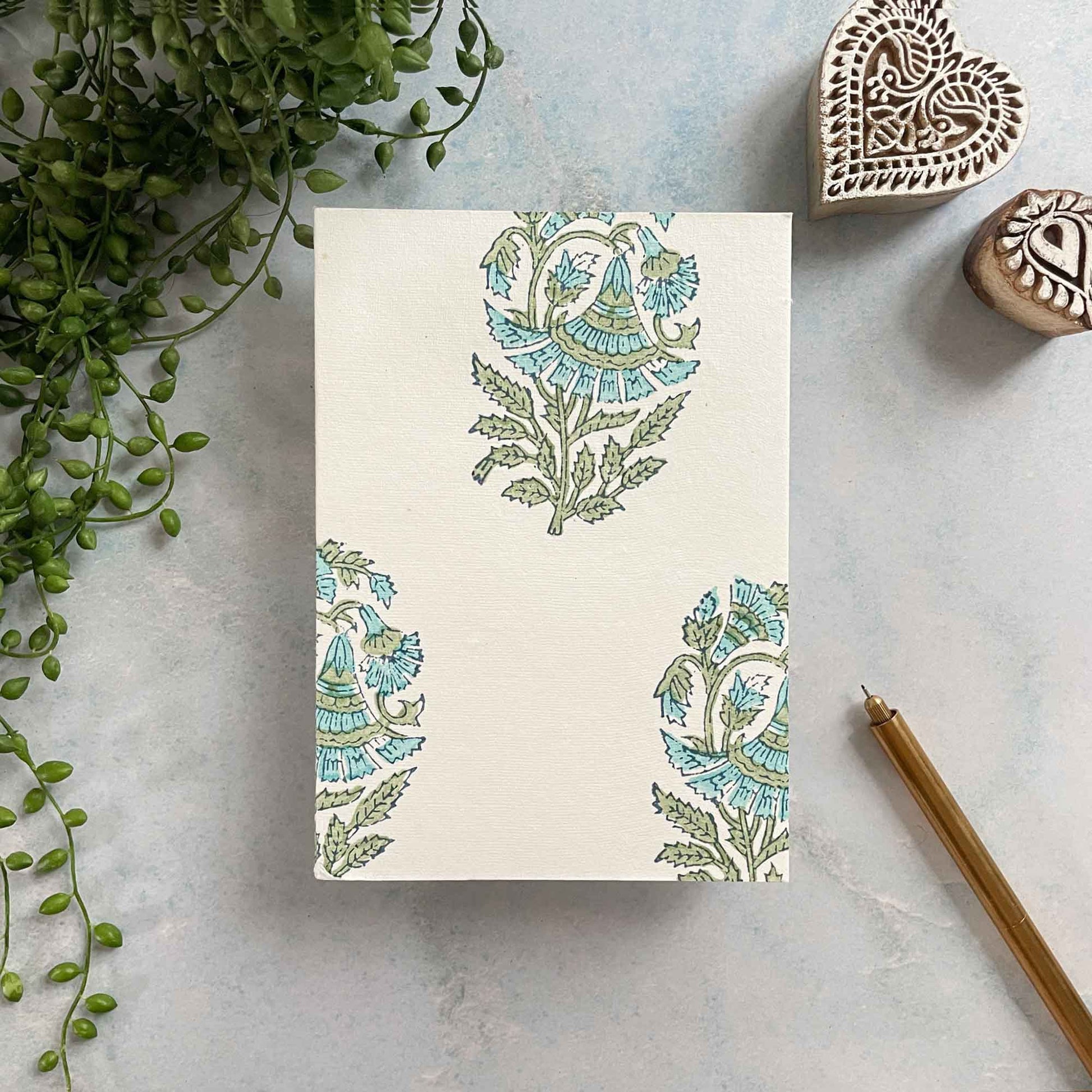 Connie Block Printed notebook by The Natural paper Company.  An attractive hand made journal made from tree free paper