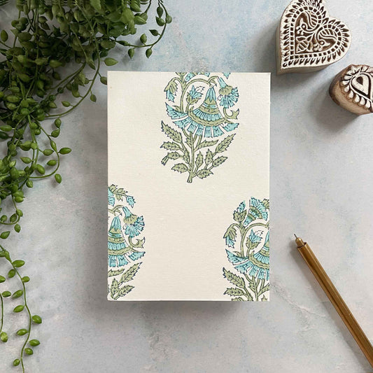 Connie Block Printed notebook by The Natural paper Company.  An attractive hand made journal made from tree free paper