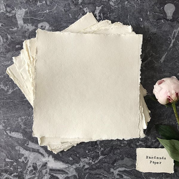 Square Handmade Card in natural White - 320 gsm  thenaturalpapercompany Square (20cm x 20cm) 