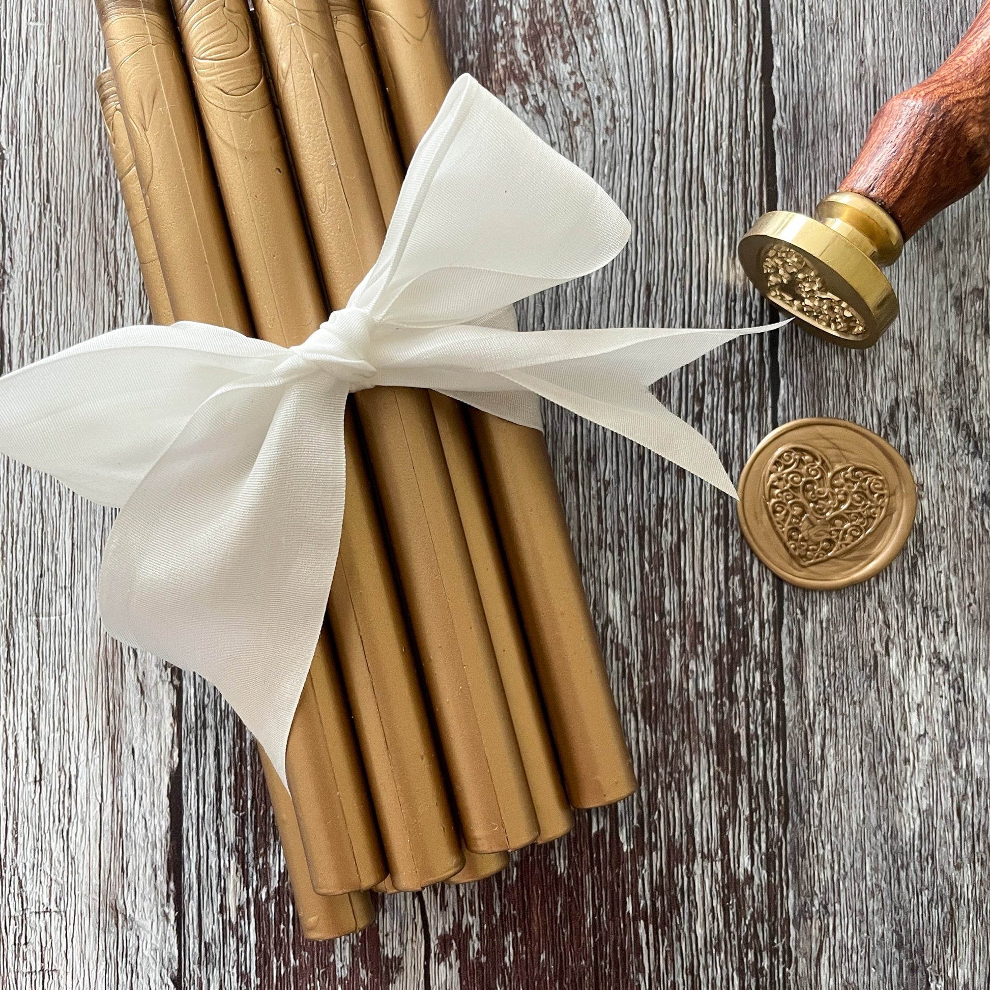 Sealing Wax Stick in Warm Gold wax seals thenaturalpapercompany   