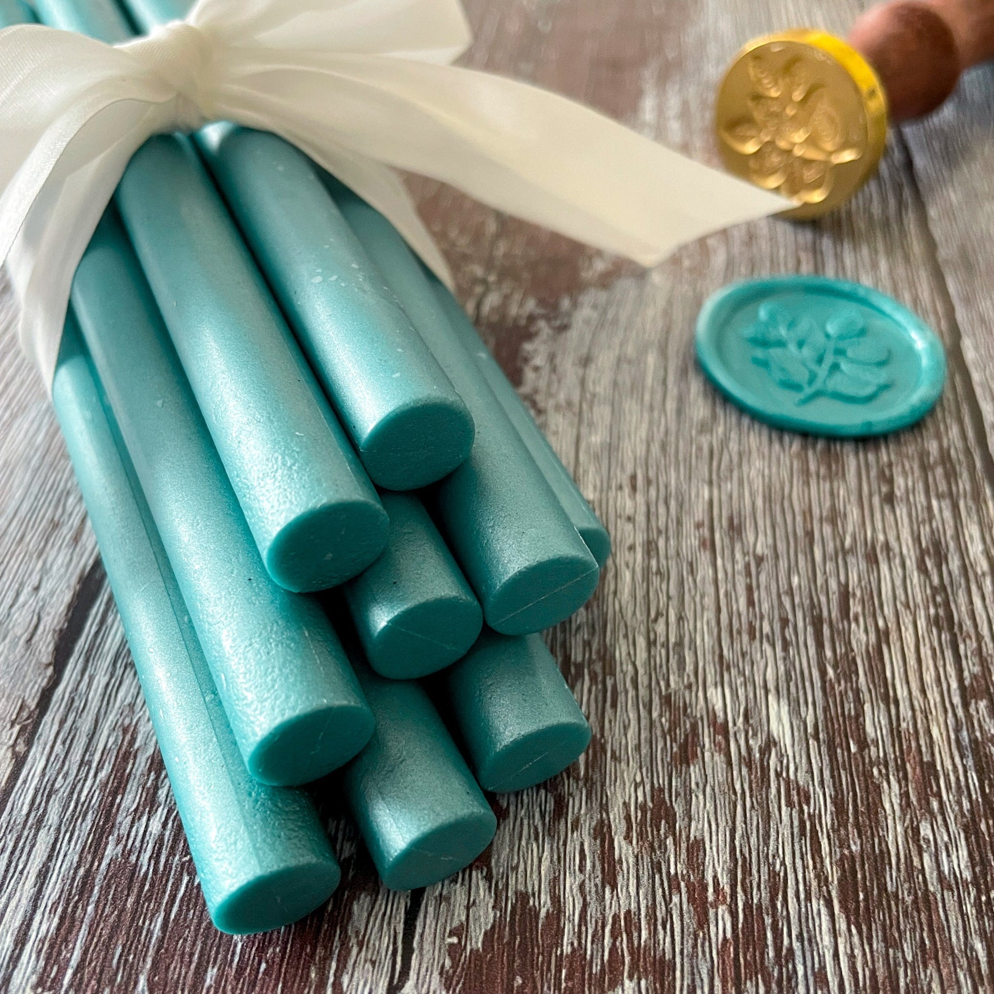 Sealing Wax Stick in Sea Green wax seals thenaturalpapercompany   