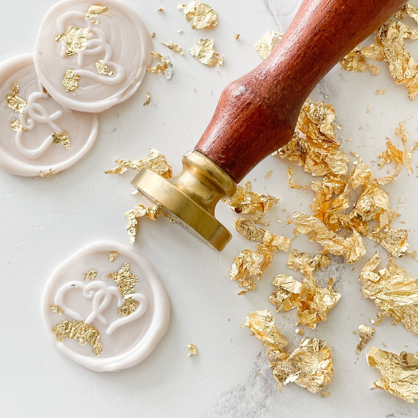 Gold Leaf Flakes wax seals thenaturalpapercompany   