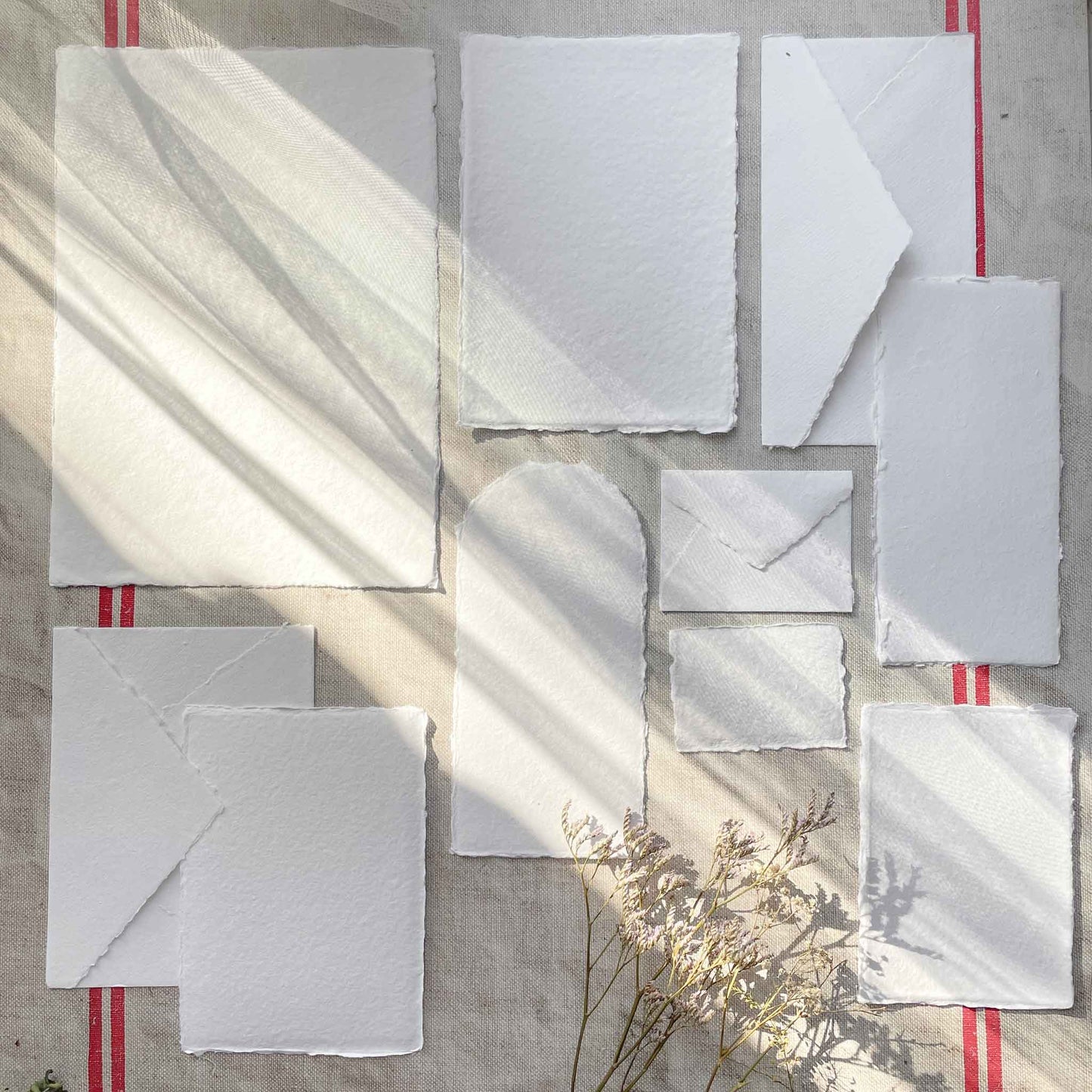 Handmade Cotton Rag Paper, Card and Envelopes in Bright White Colour