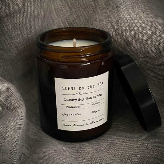 Seychelles | Luxury Soy Wax Scented Candle in Apothecary Jar with Lid | Gift Boxed Candle | Tropical Candle | Holiday Smell