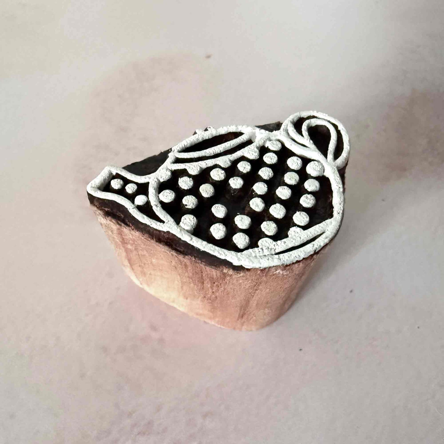 wooden stamp with cute teapot pattern
