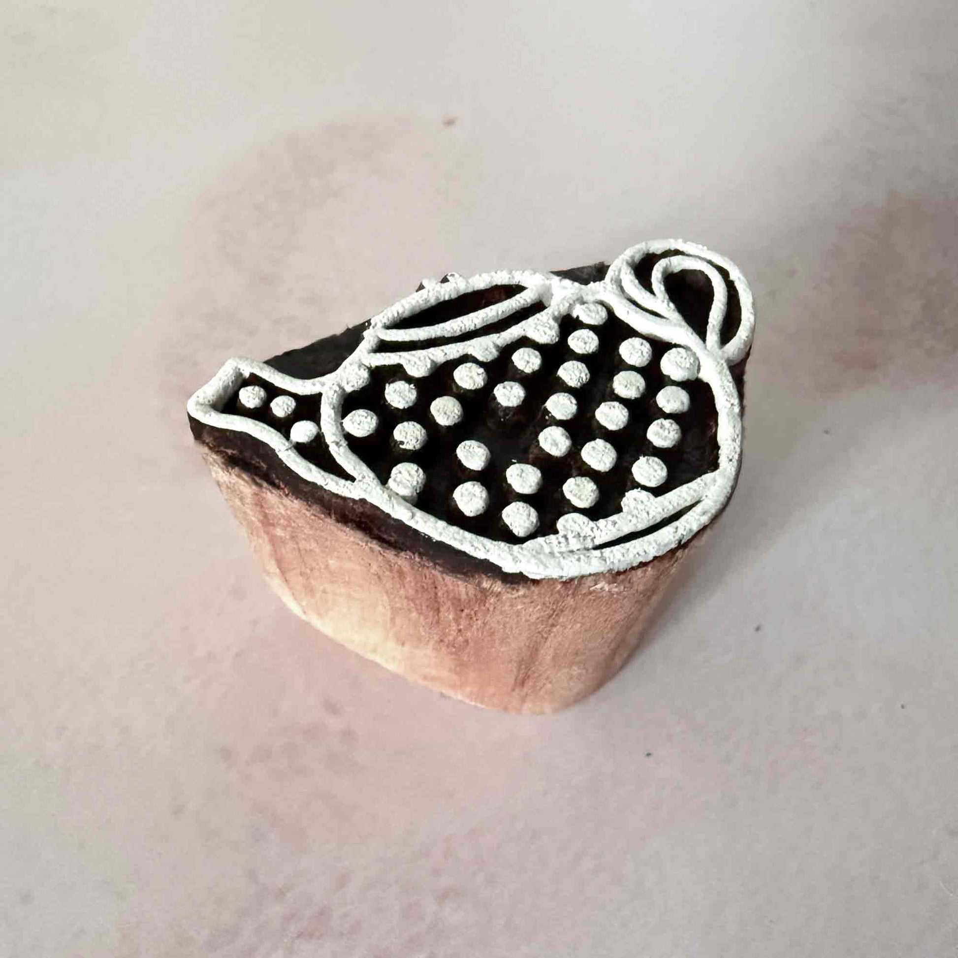wooden stamp with cute teapot pattern