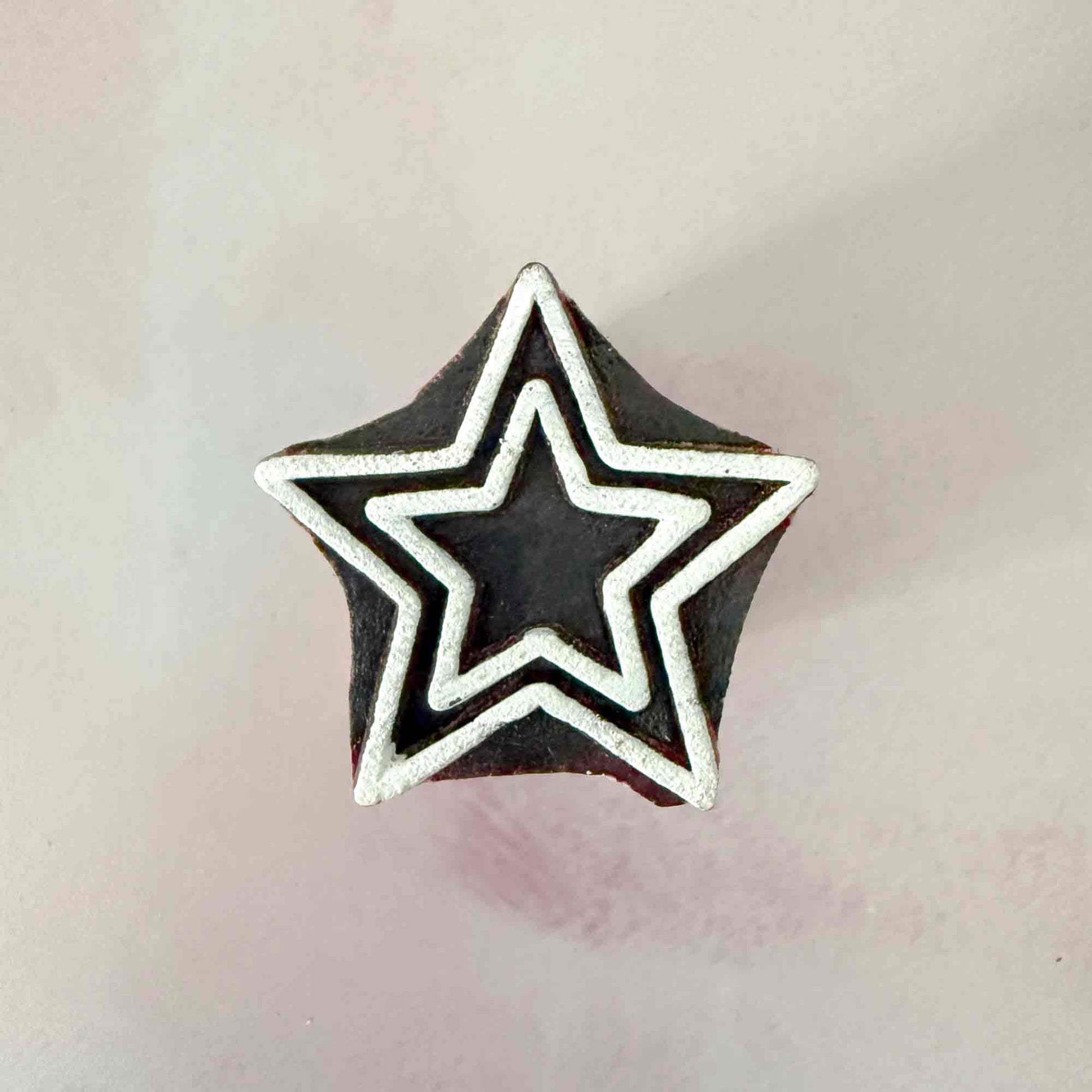 Star design wooden stamp