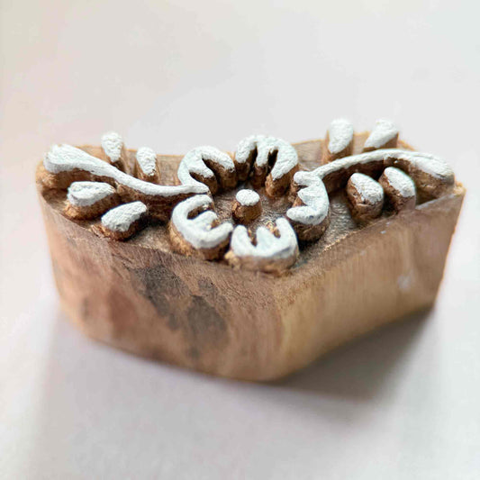 Wooden stamp with floral design 