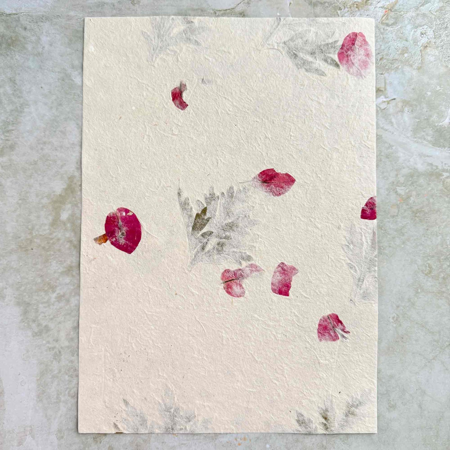 A4 handmade lokta paper with dried flowers
