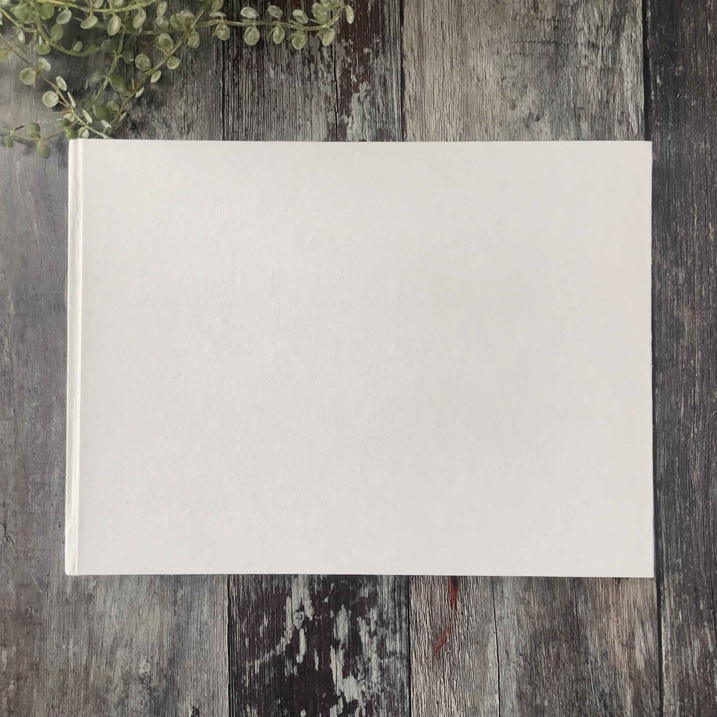 A4 blank journal in white recycled cotton rag paper with hard cover