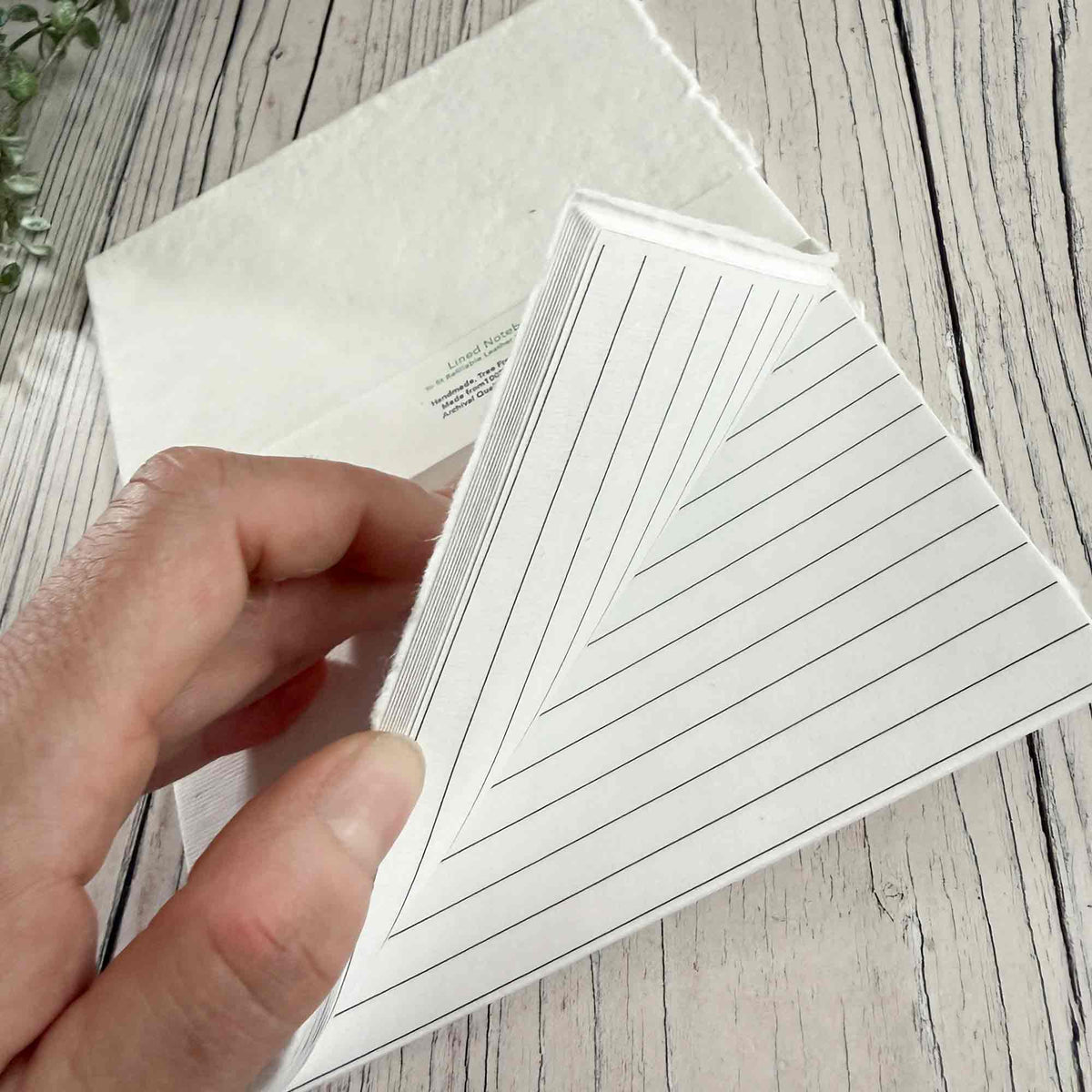 A5 lined refillable journal insert with handmade cotton paper pages for leather notebooks