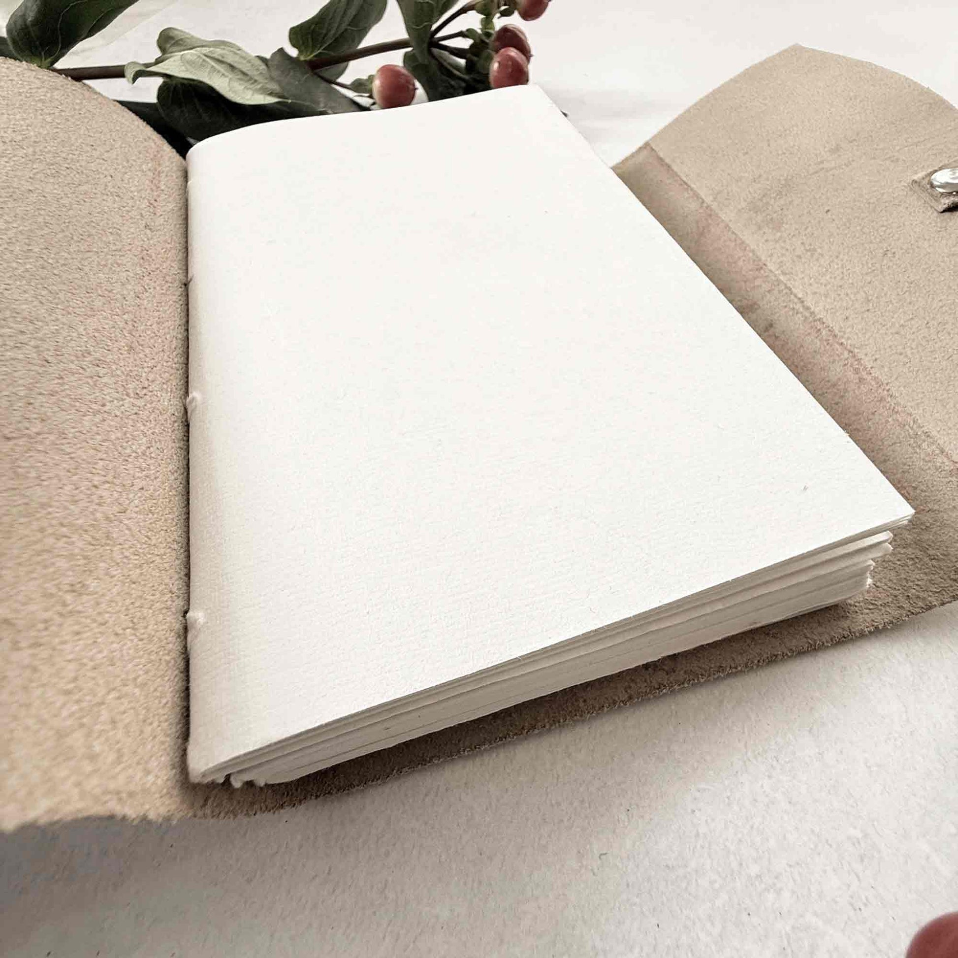 small handmade leather notebook