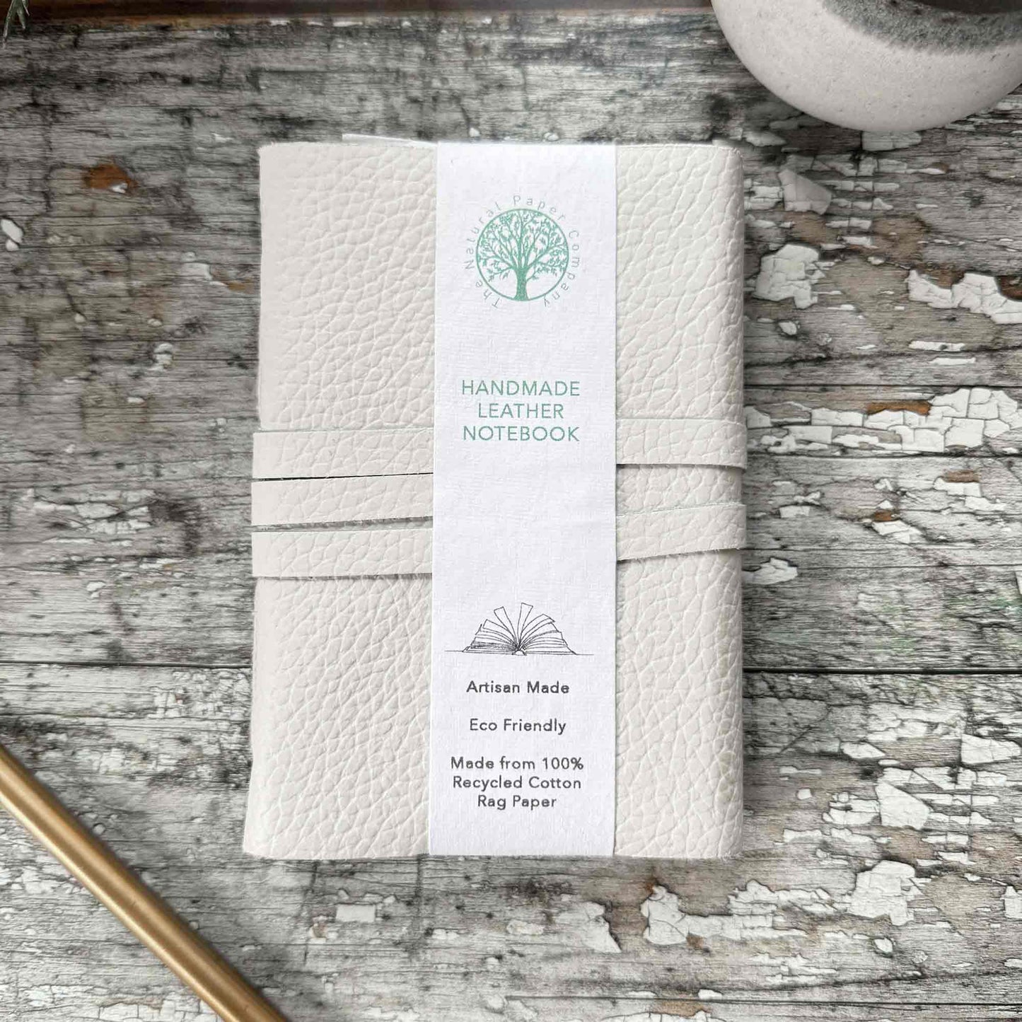 small leather journal.  Handmade from cream leather