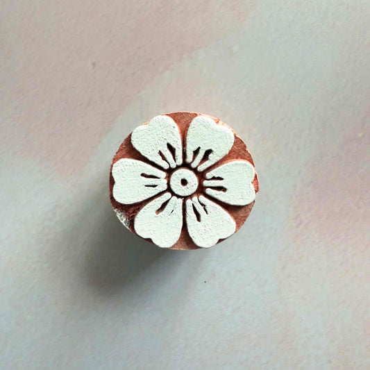 anemone wood block stamp.  Small flower pattern stamp for decorating cards, gift wrapping and fabric.