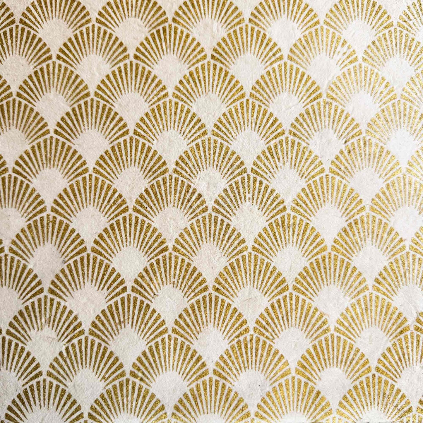 art deco style screen printed gift wrap made from lokta paper