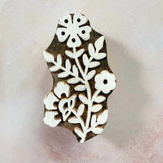 Wooden stamp with floral design 