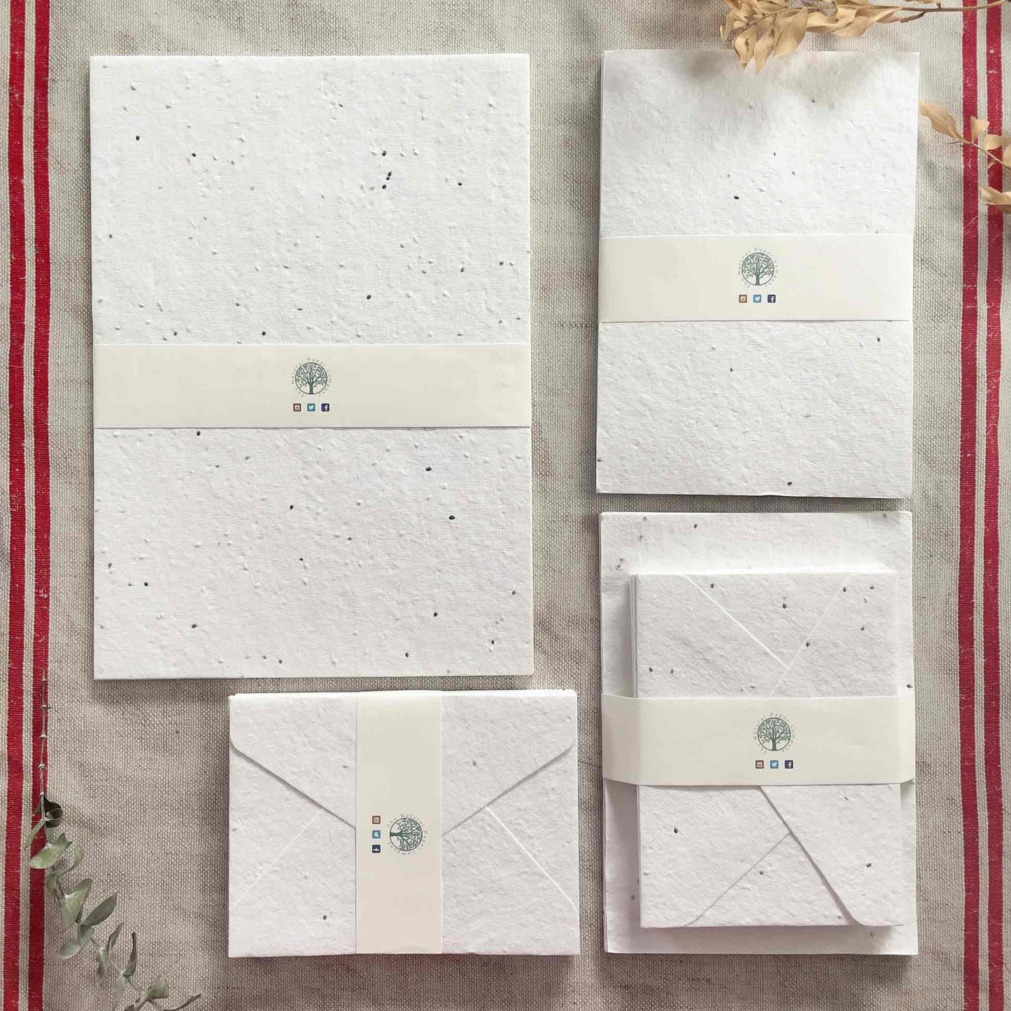 Basil Seed Plantable Handmade Paper and Envelopes by The Natural Paper Comapany