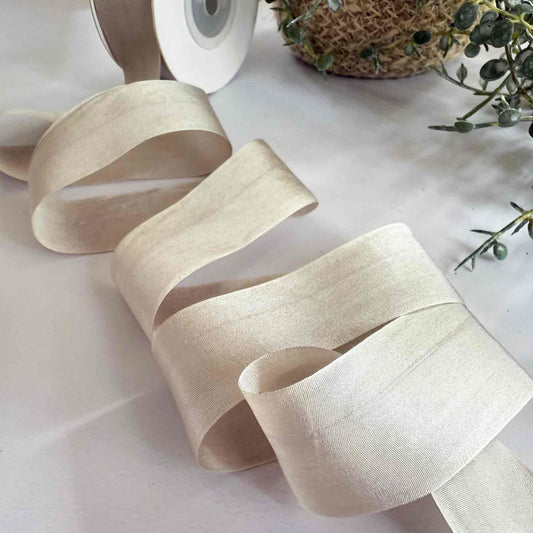 neutral beige colour silk ribbon 