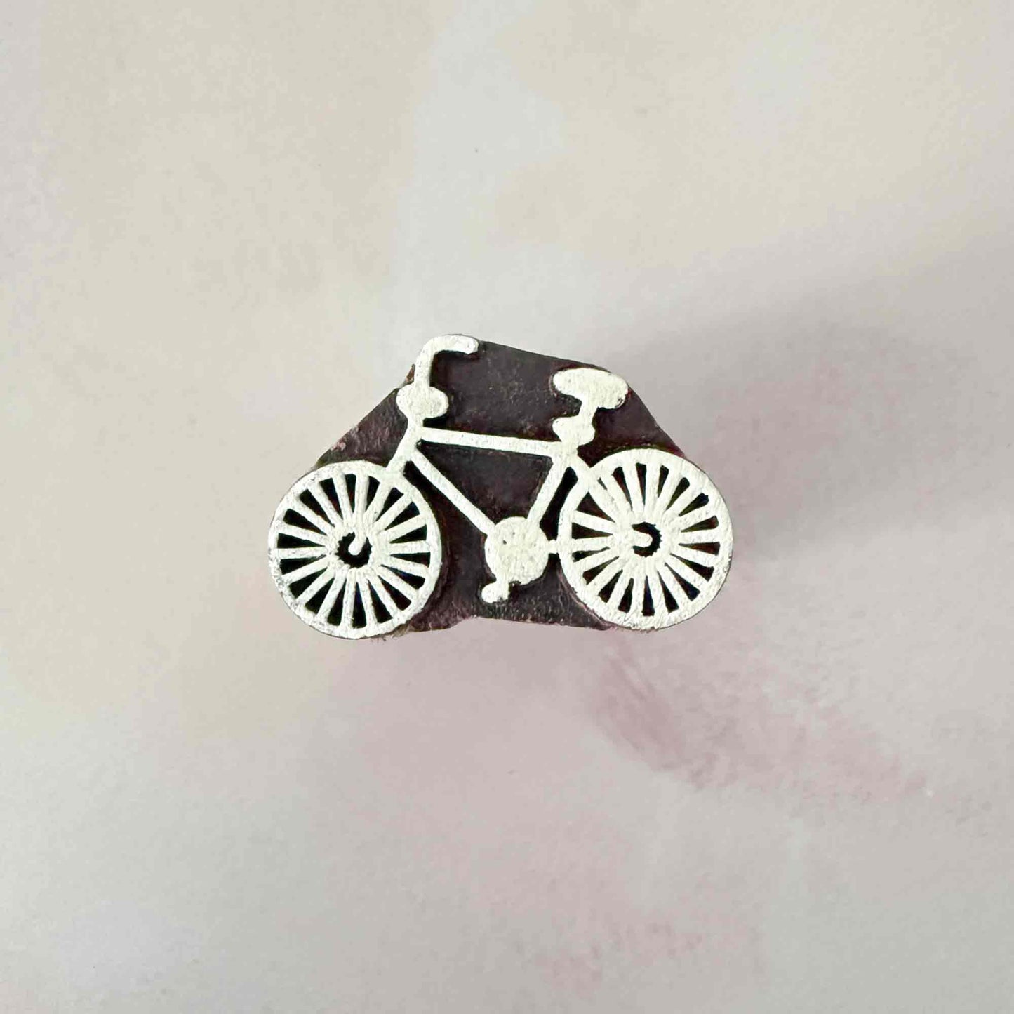 bicycle design wood block stamp for printing