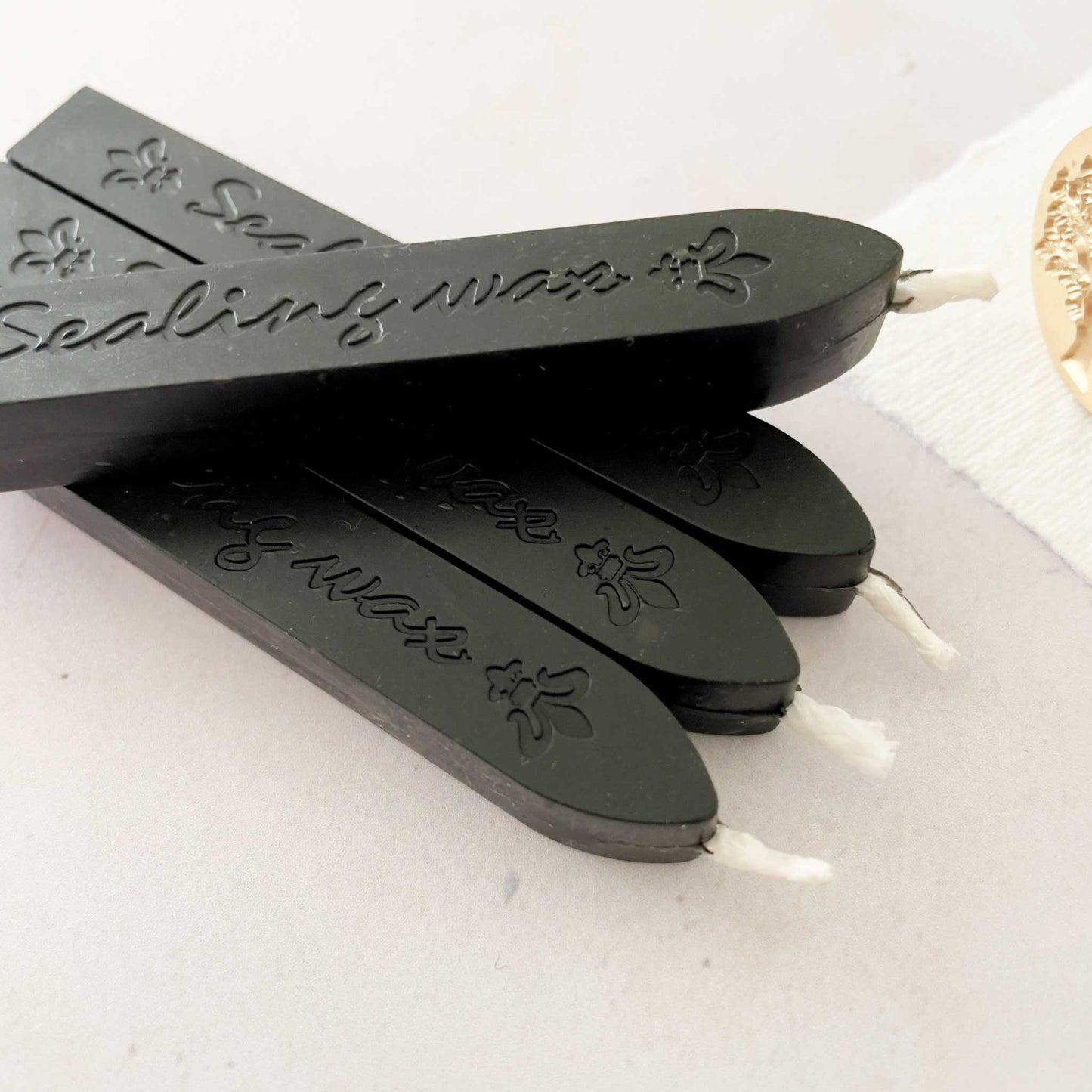 Black Sealing Wax Stick with Wick sealing wax thenaturalpapercompany   