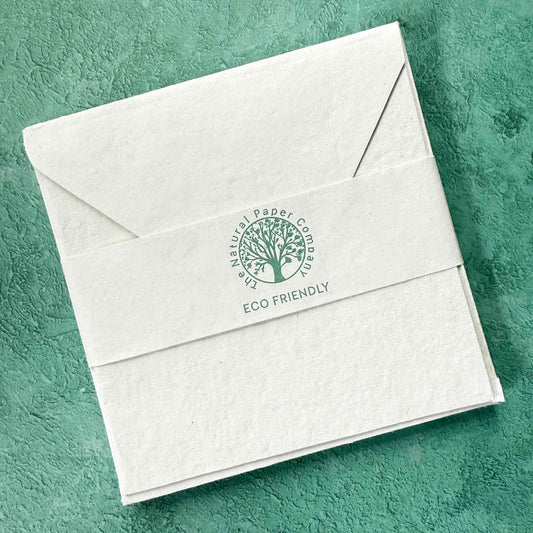 blank cards and envelopes made from recycled cotton rag paper