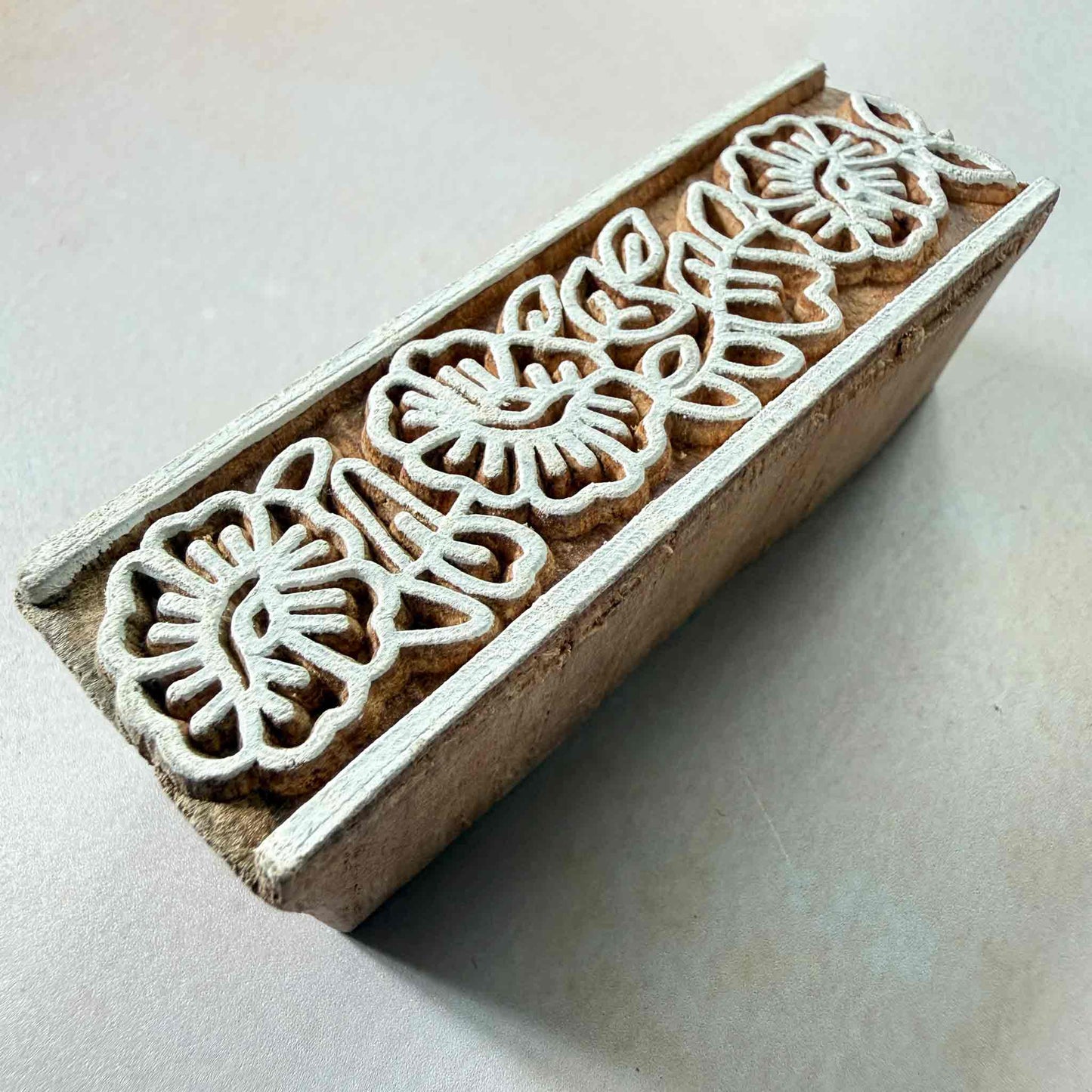 floral border wooden stamp