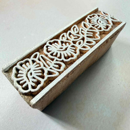 floral border wooden stamp