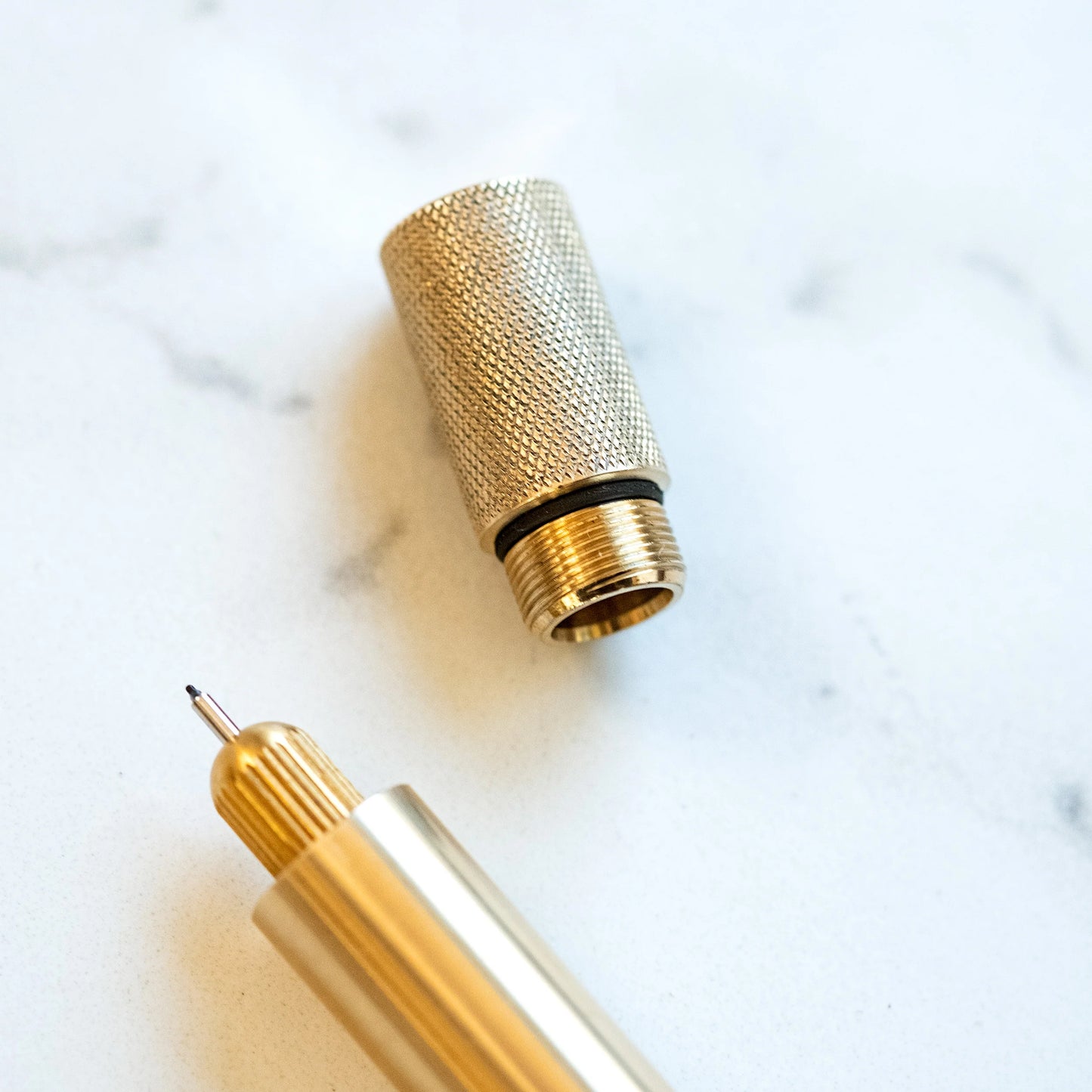 Brass artists pen with changeable nibs.  Refillable fine liner with changeable nibs.  The Lumos Pro Duo by Tom's Studio is the perfect pen for writing, illustration, drawing and calligraphy