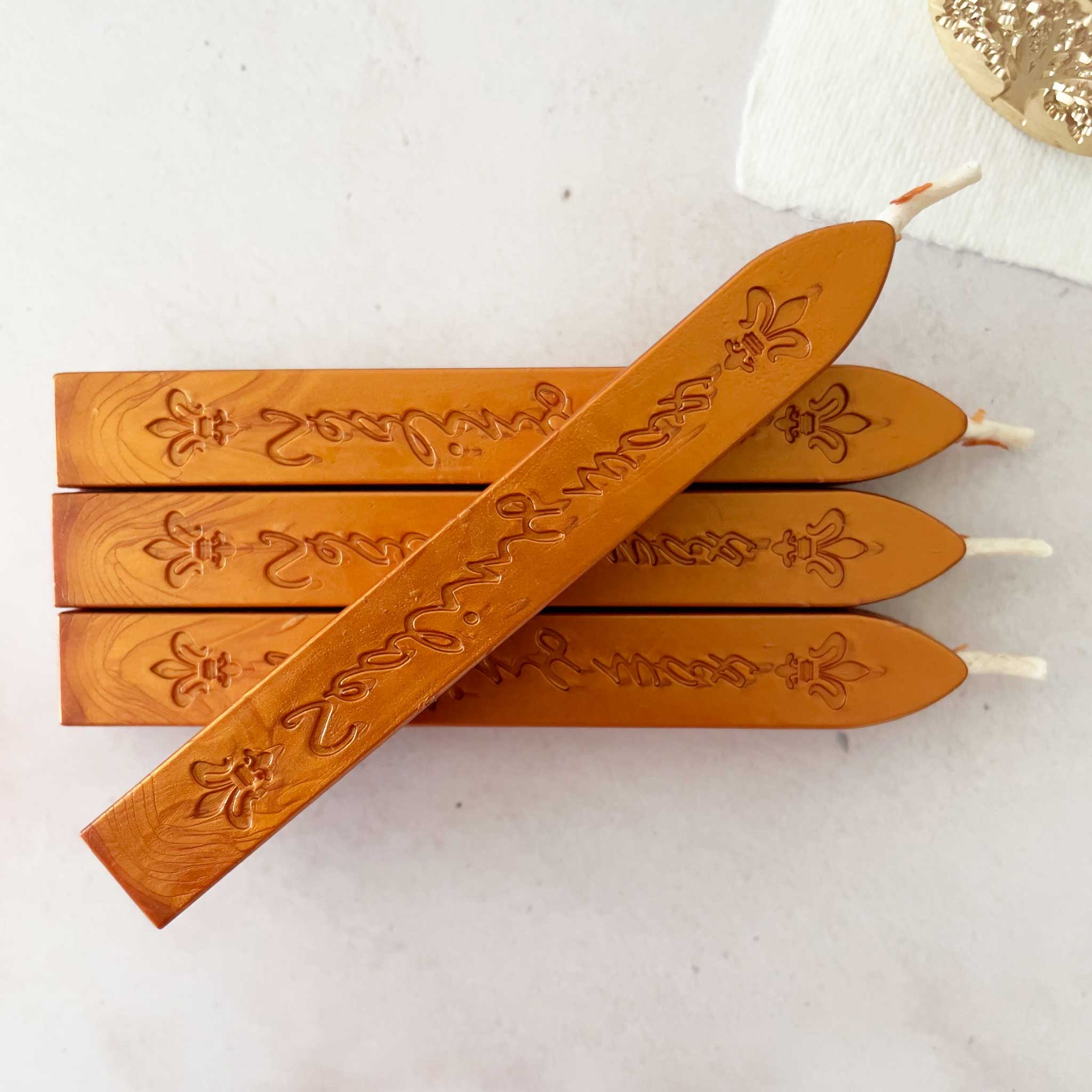 Burnt Orange Sealing Wax Stick with Wick – thenaturalpapercompany