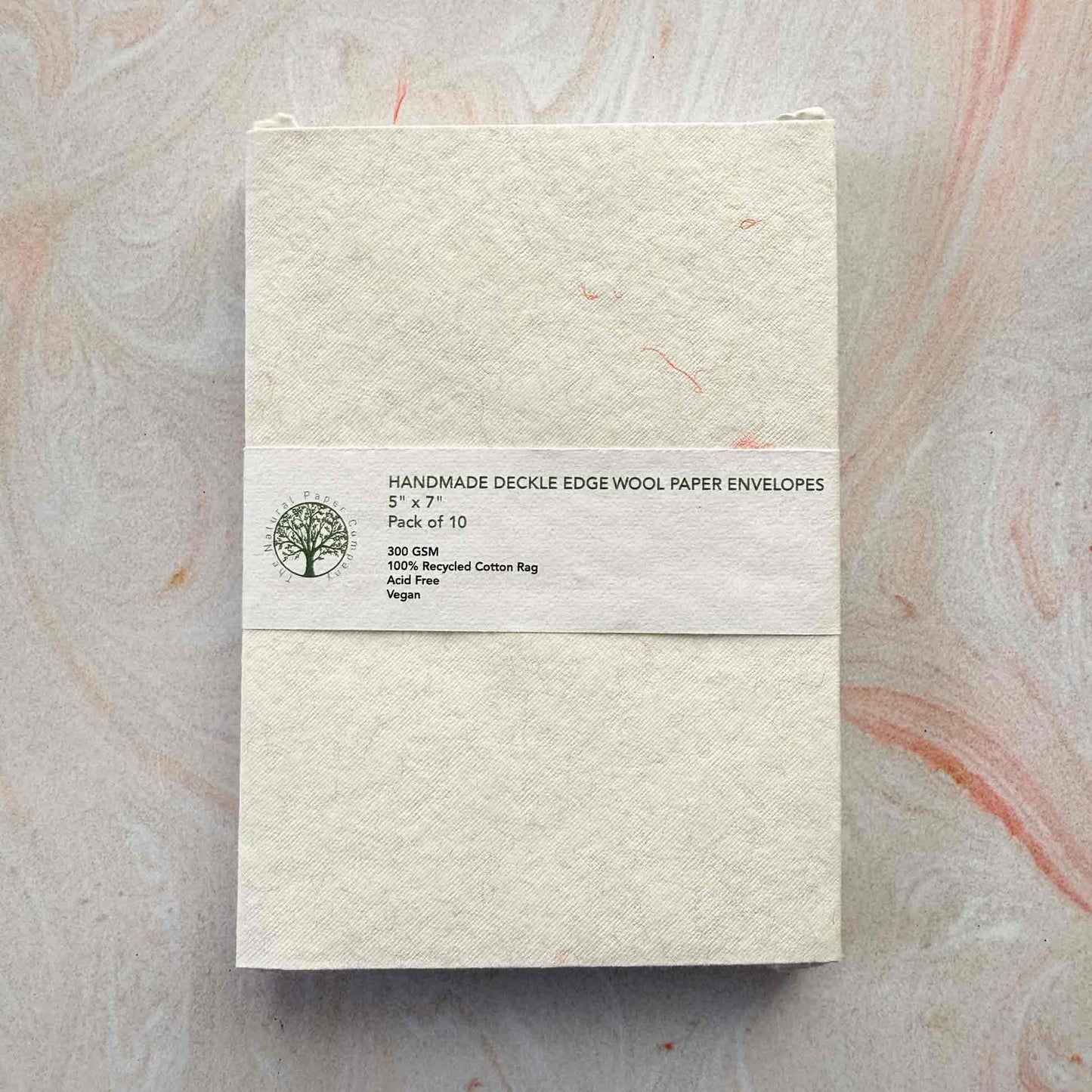 pack of handmade cotton paper envelopes with deckled edges