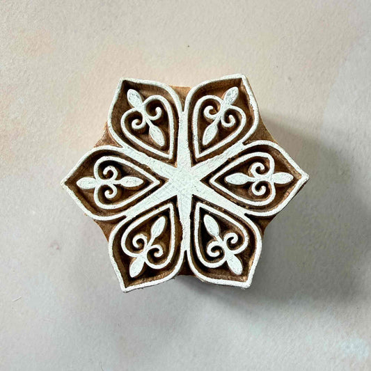 Decorative wooden stamp with intricate patterns 