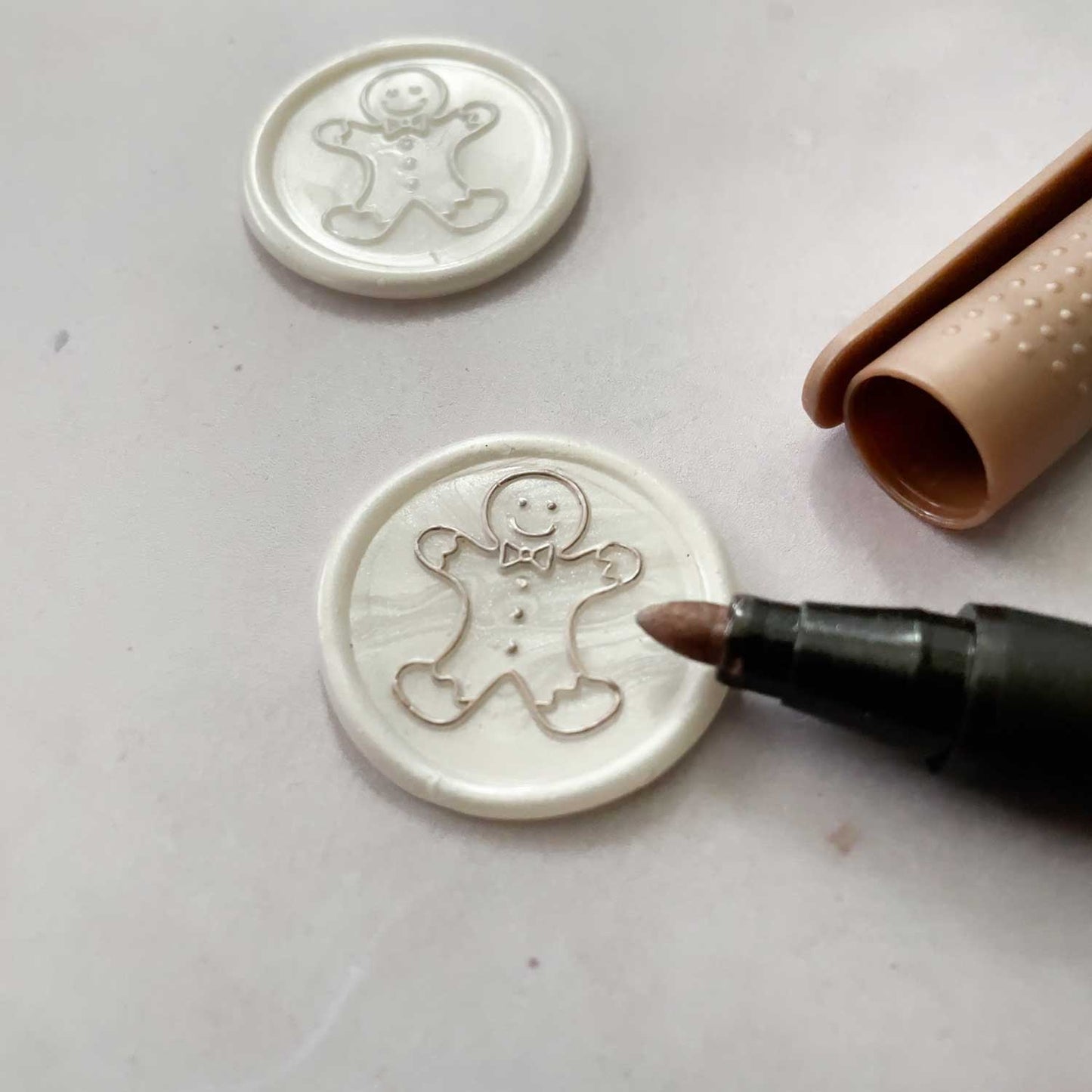 Wax seal marker in metallic champagne gold.  Highlighter pen to add details to wax seals.  By The Natural Paper Company