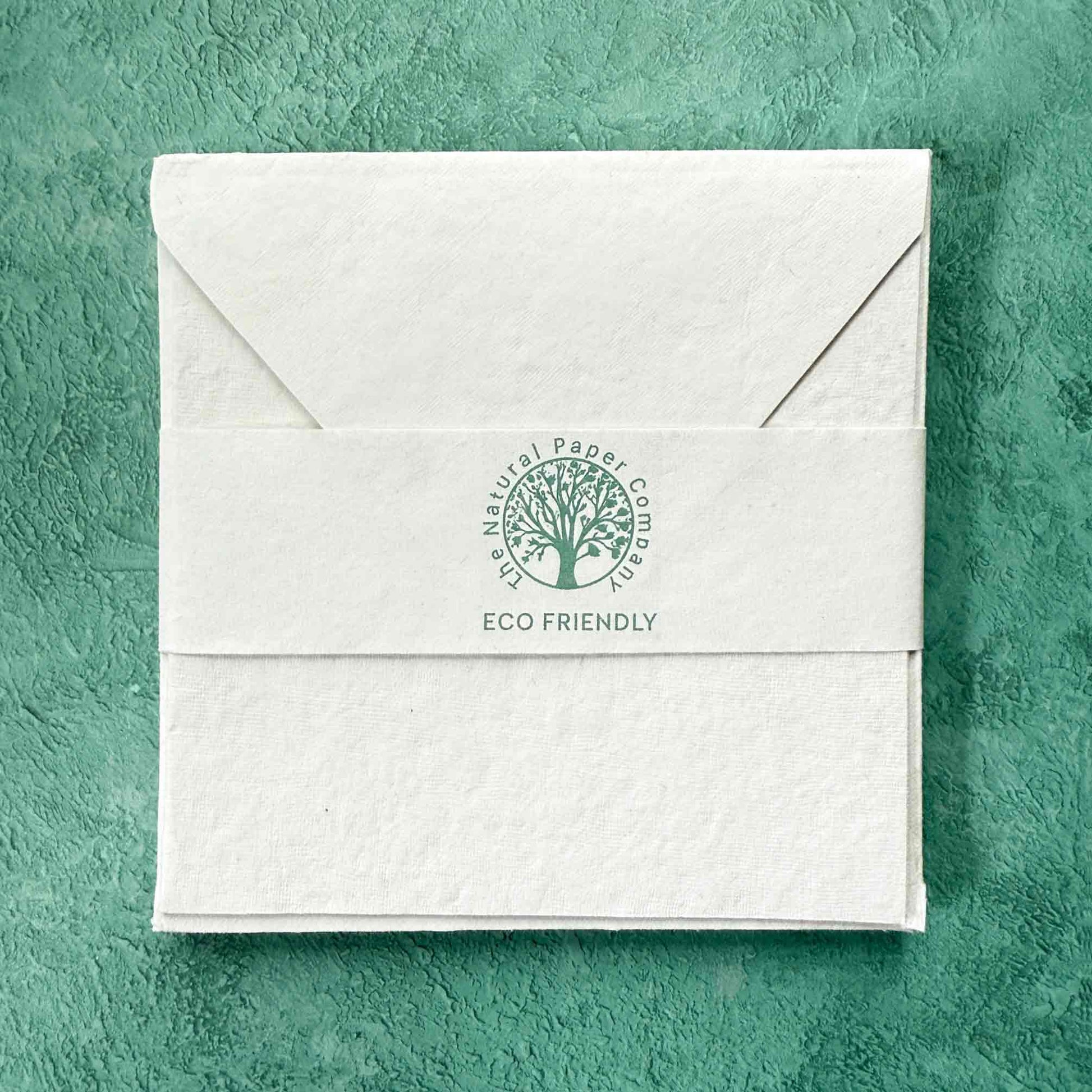 set of square blank cards and envelopes made from recycled cotton rag paper