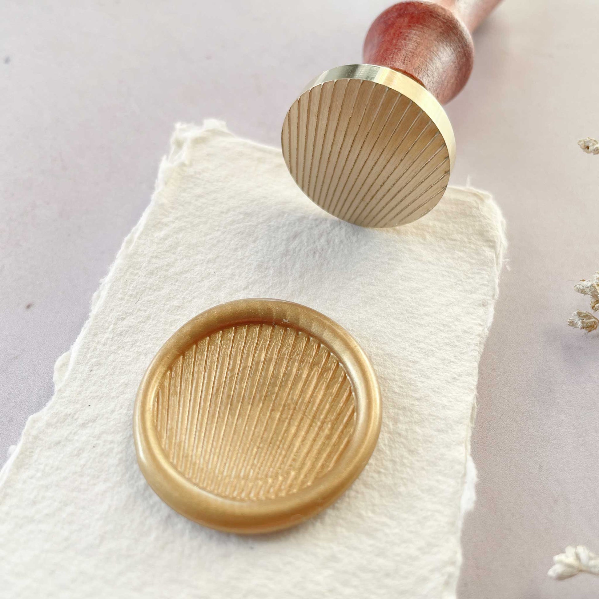 Art deco style sealing wax stamp with elegant graphic pattern.  Make contemporary 1920s inspired wax seals for your invitations, envelopes, stationery, letters and crafts with this beautiful brass stamp.  By The Natural Paper Company