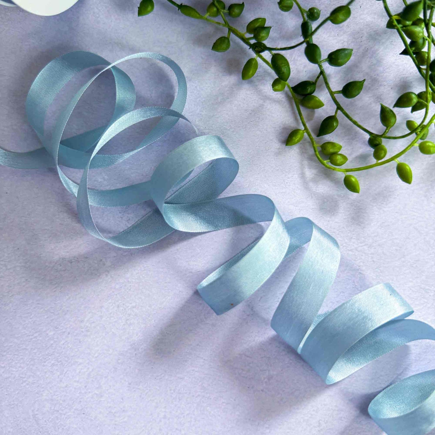 light blue narrow silk ribbon