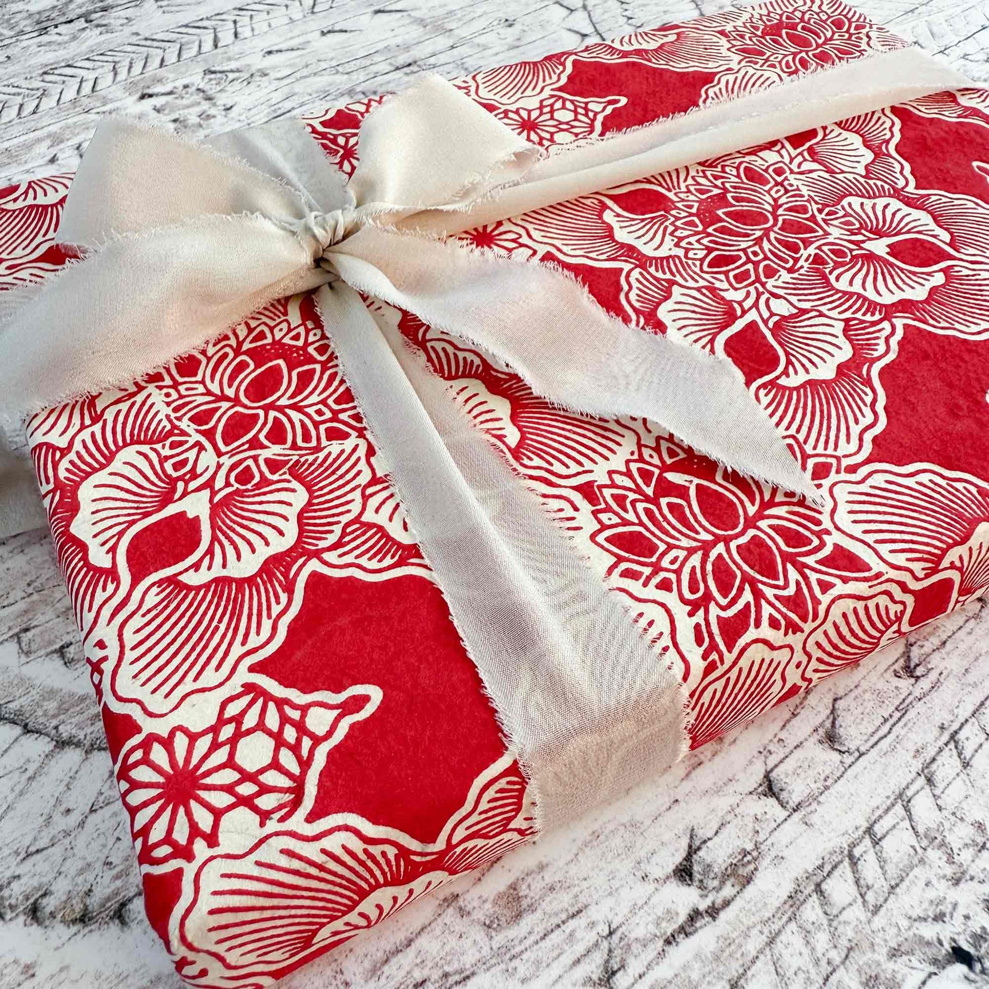 gift wrapped in eco friendly lokta wrapping paper