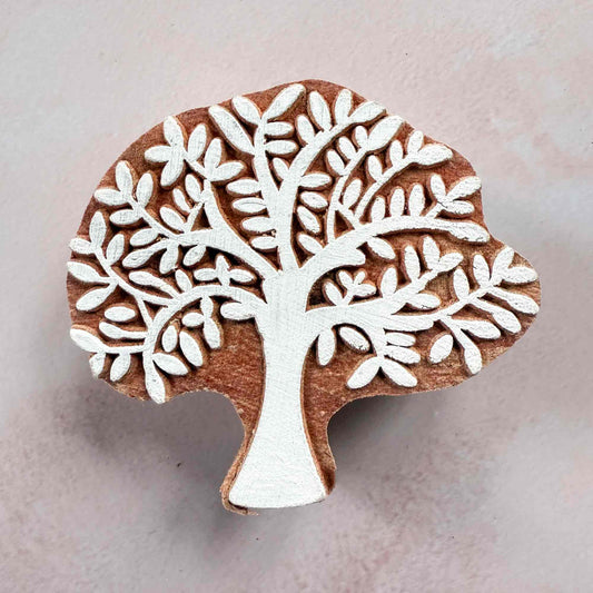 Wooden stamp with tree design
