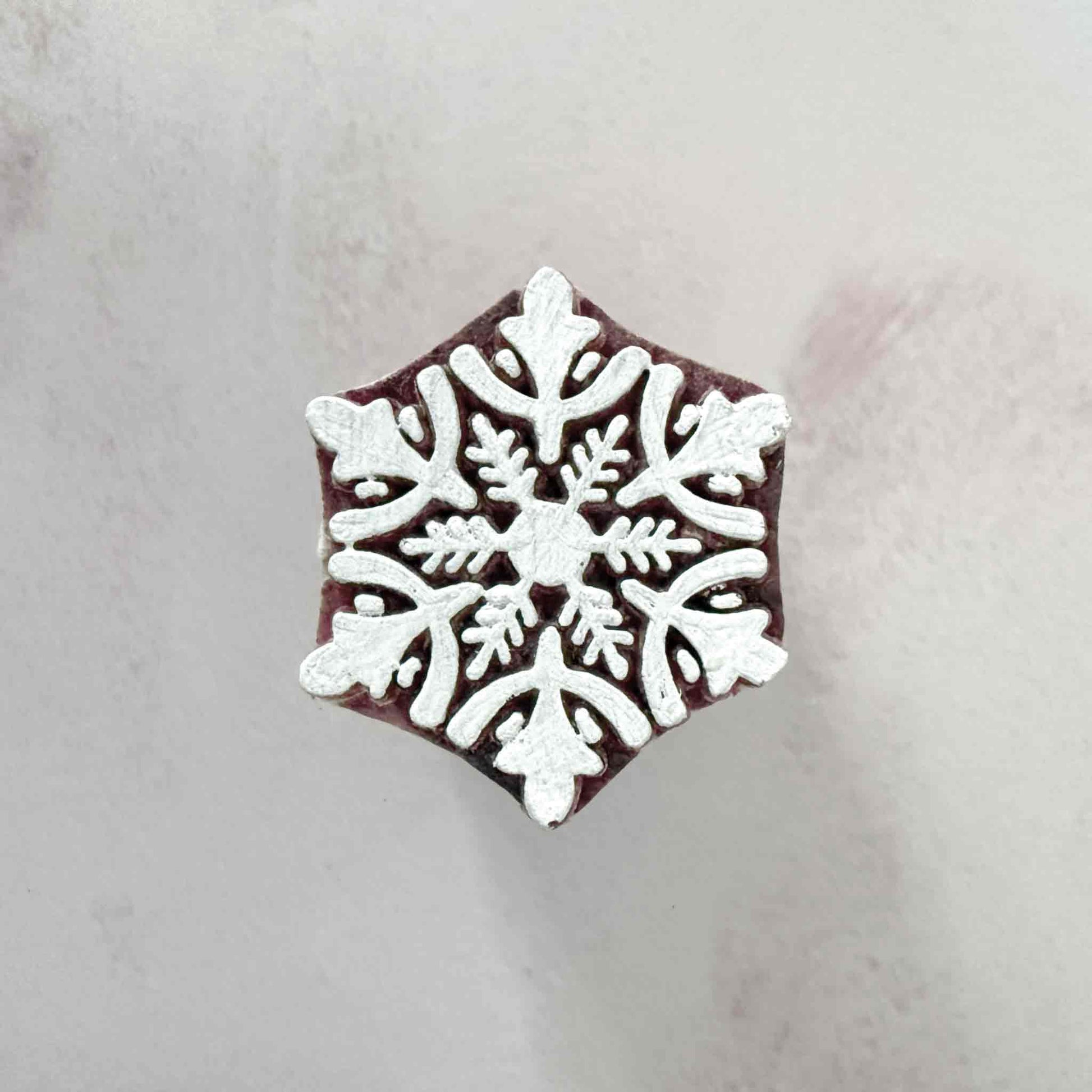 snowflake pattern wooden stamp