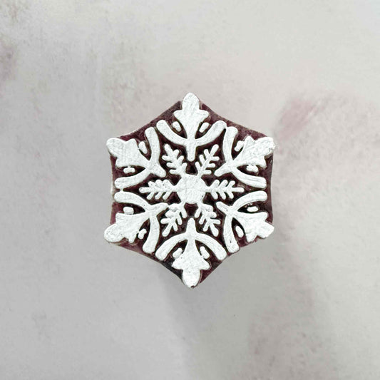 snowflake pattern wooden stamp