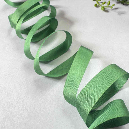 Emerald Green narrow silk ribbon