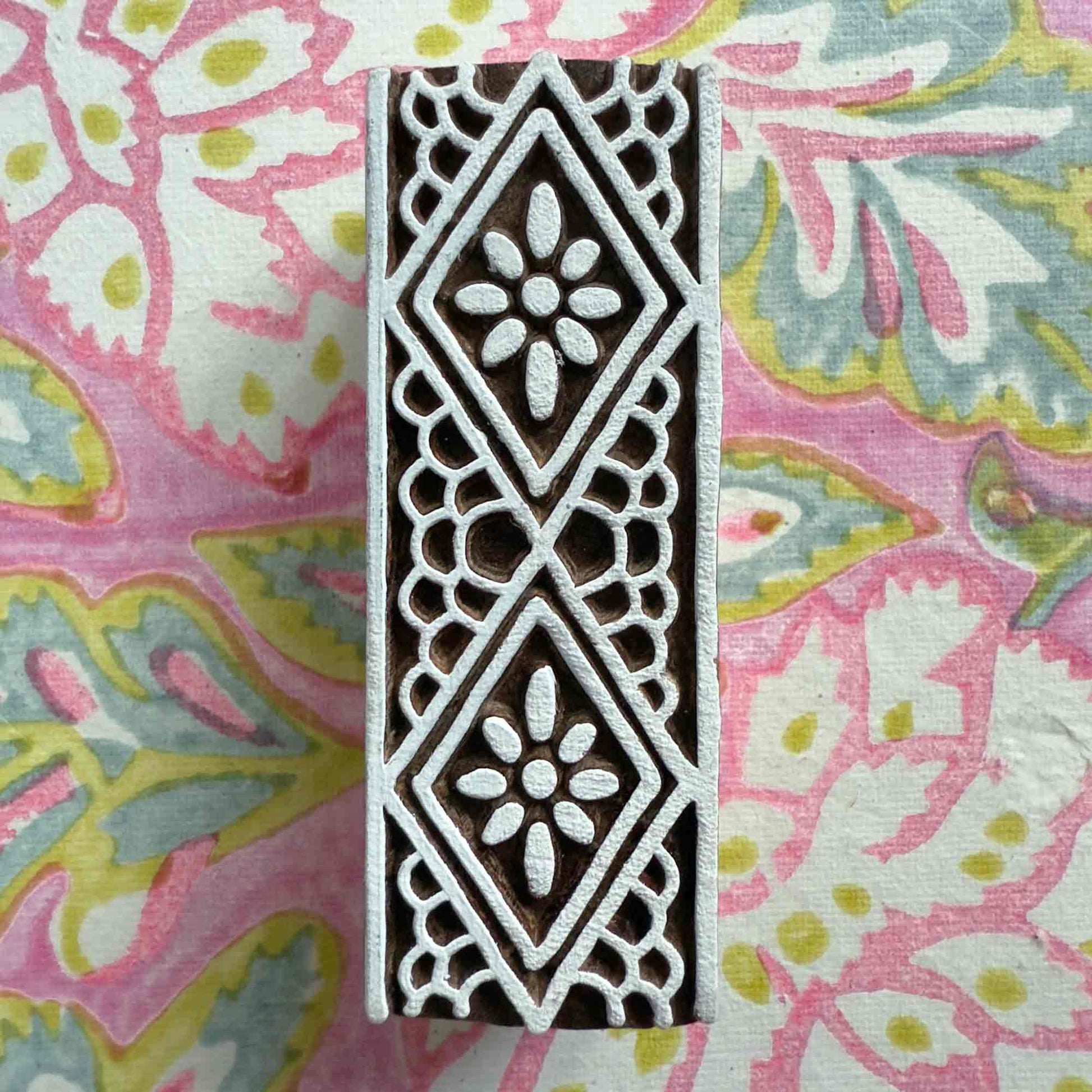 decorative wood block stamp hand made in India. 