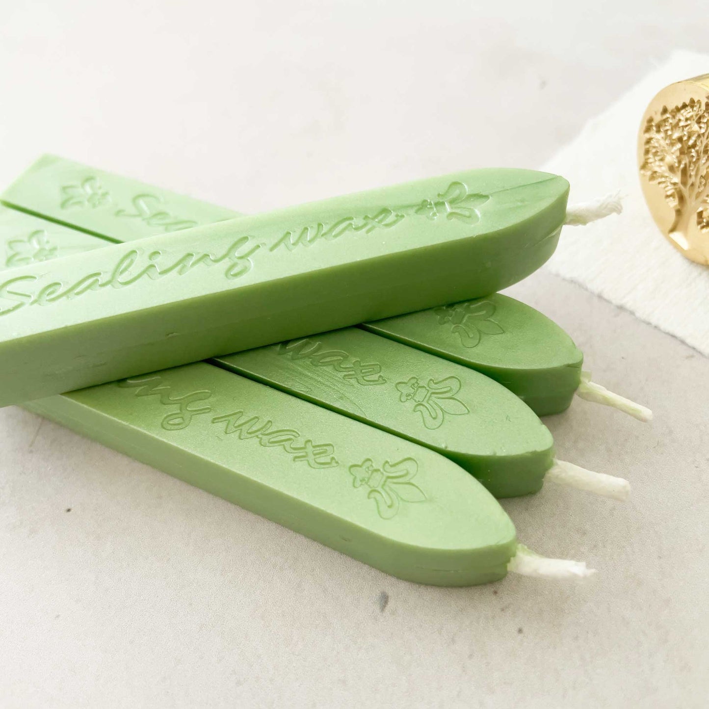 Fresh Green Sealing Wax Stick with Wick sealing wax thenaturalpapercompany   