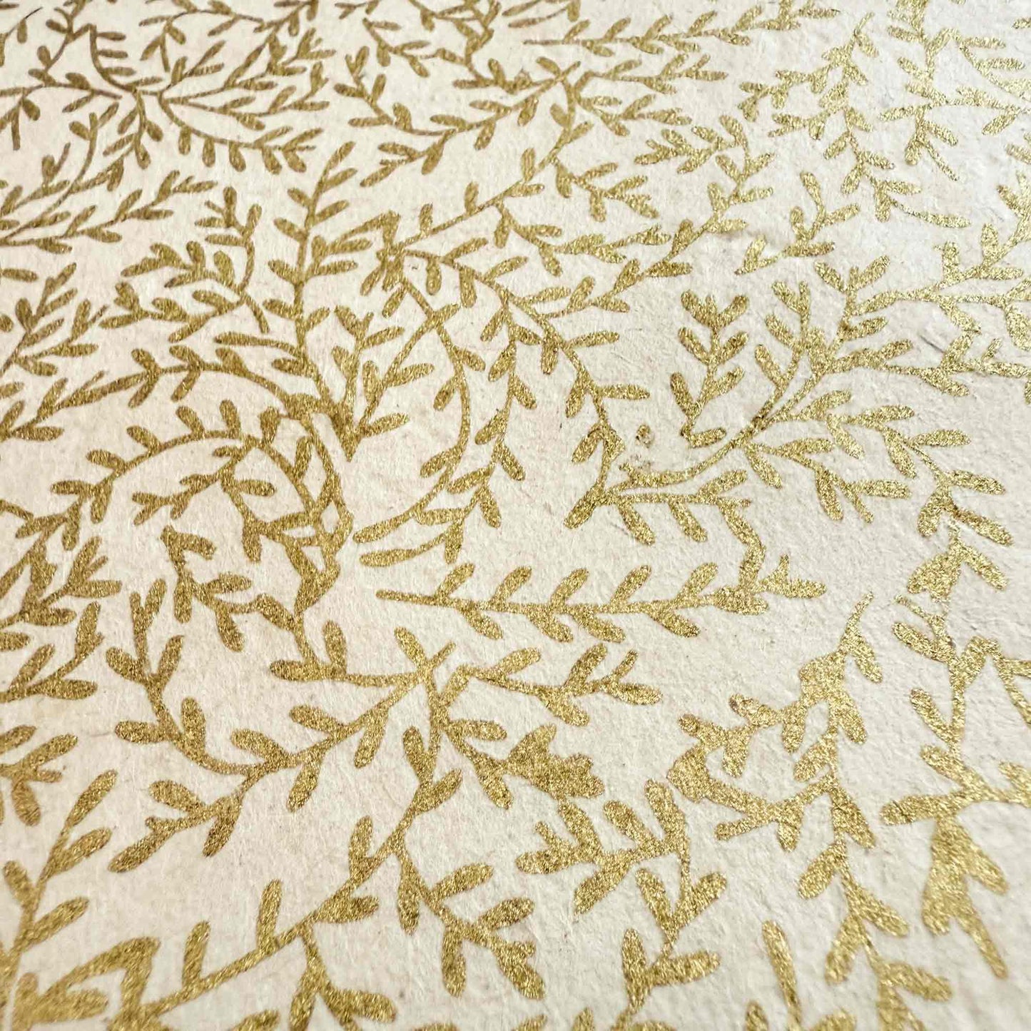 lokta paper gift wrap with gold vine print