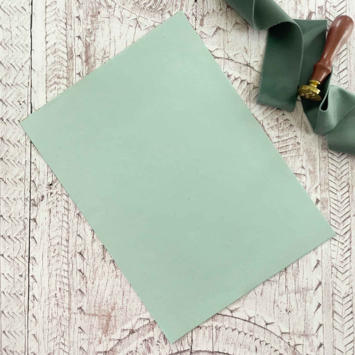 Light Green Recycled Paper made from cotton rag fibres.  